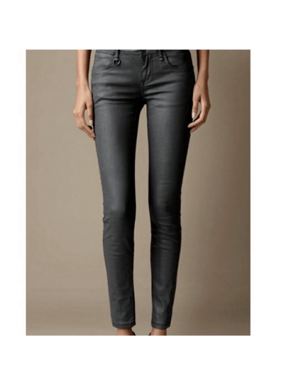 Burberry westbourne Coated Skinny Jeans in Khaki Brown